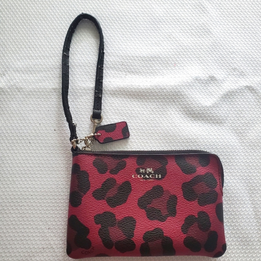 Animal print Coach Wristlet